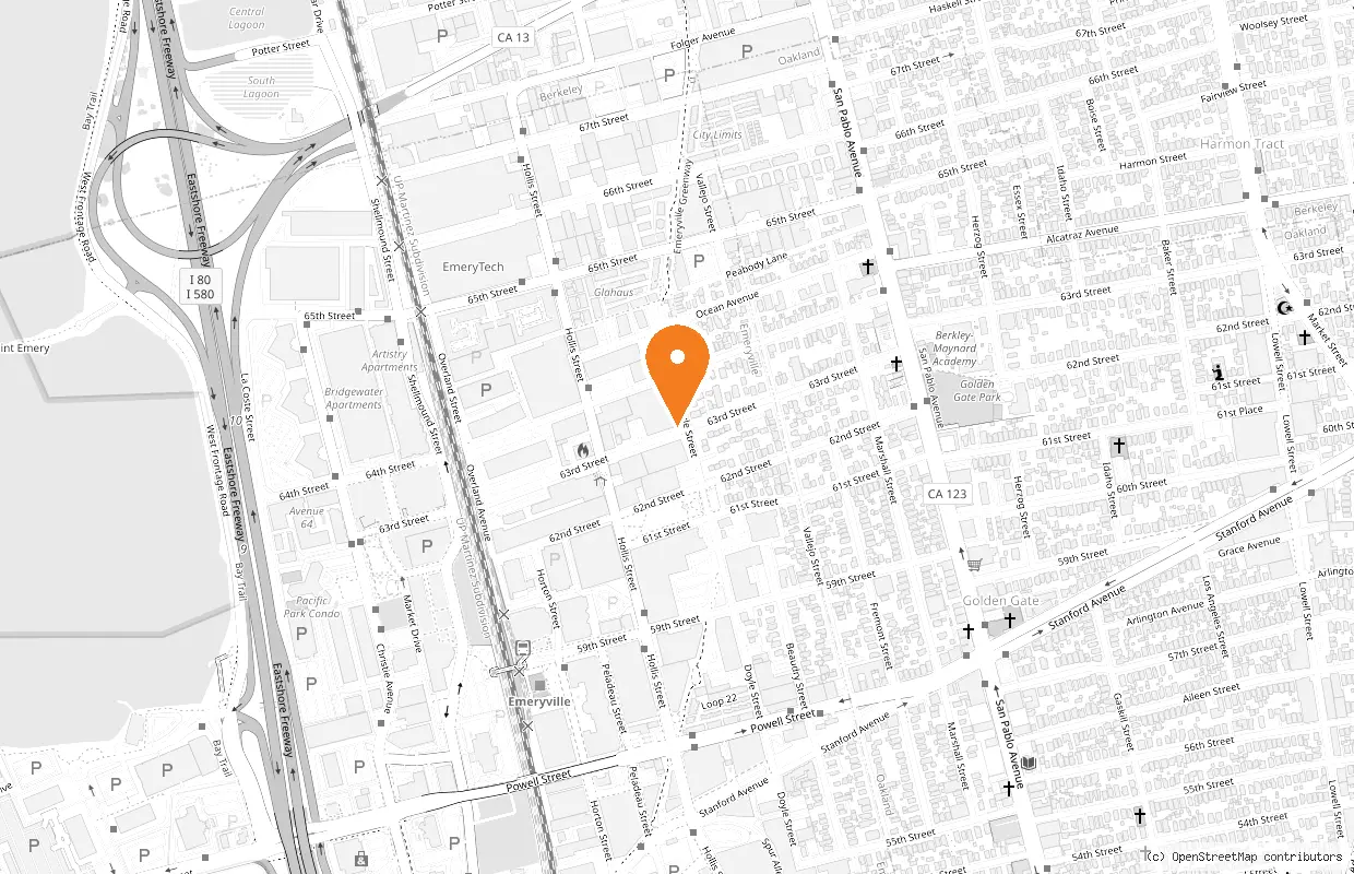 Map showing the location of the Denomination San Francisco studio